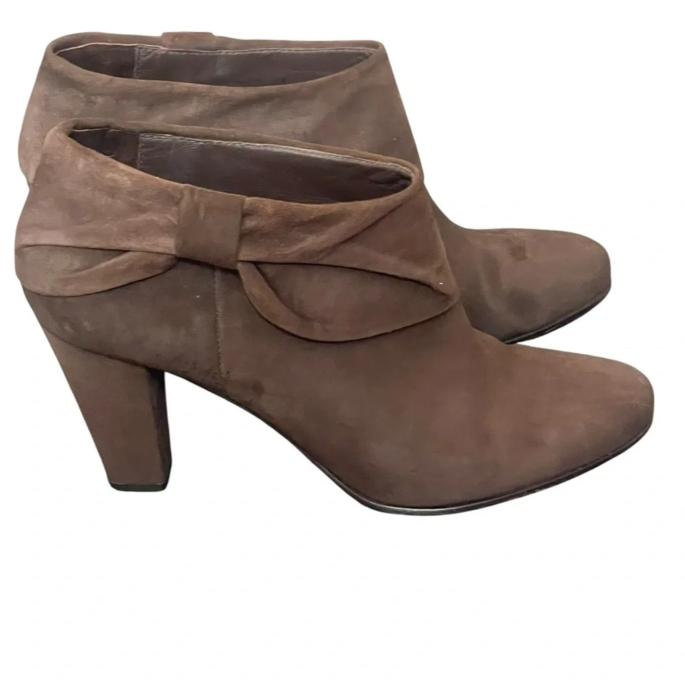Kate Spade Chocolate Suede Heeled Booties size 9.5M